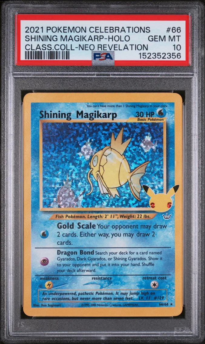 2021 #66 Shining Magikarp-Holo PSA 10 Celebrations Classic Collection