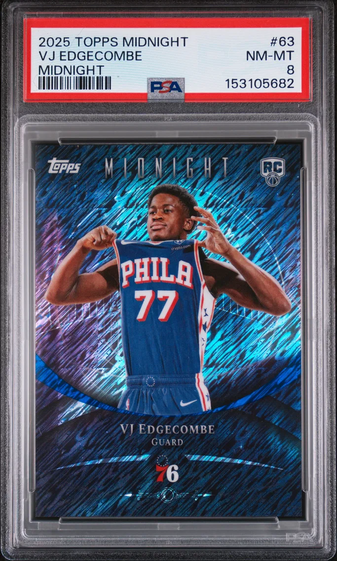2025 #63 VJ Edgecombe PSA 8 Topps Midnight