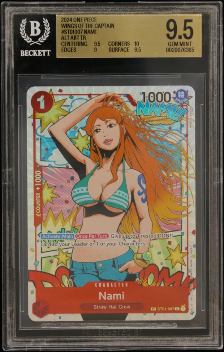 2024 #ST01007 Nami ALT ART TR BGS 9.5 One Piece Card Game Wings of the Captain