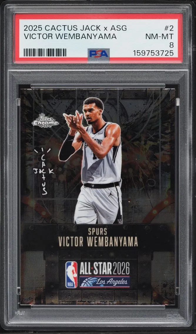 2025 Topps Chrome Cactus Jack X ASG Victor Wembanyama #2 PSA 8 NM-MT