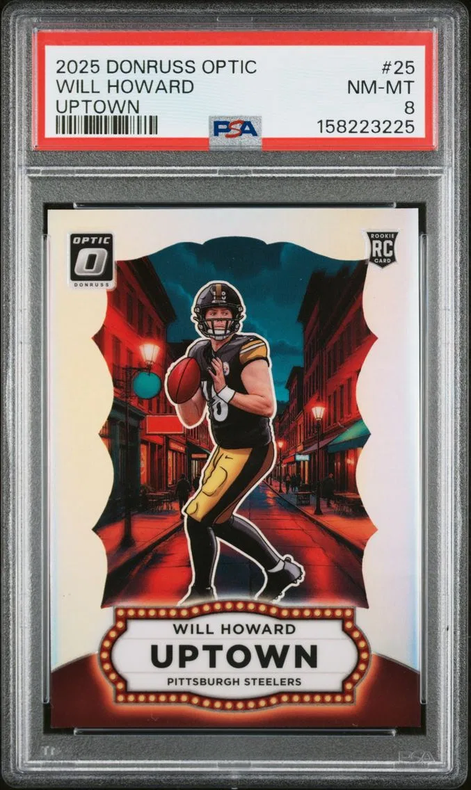 2025 #25 Will Howard PSA 8 Panini Donruss Optic Uptown