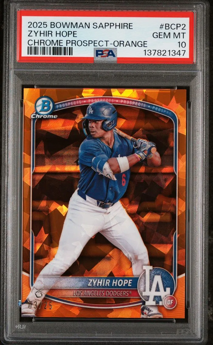 2025 #BCP2 Zyhir Hope PSA 10 Bowman Sapphire Edition Chrome Prospects