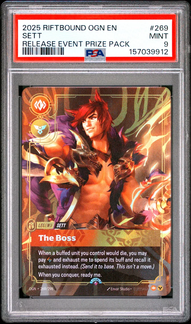 2025 #269 Sett - the Boss PSA 9 Riftbound: League of Legends Ogn-Origins