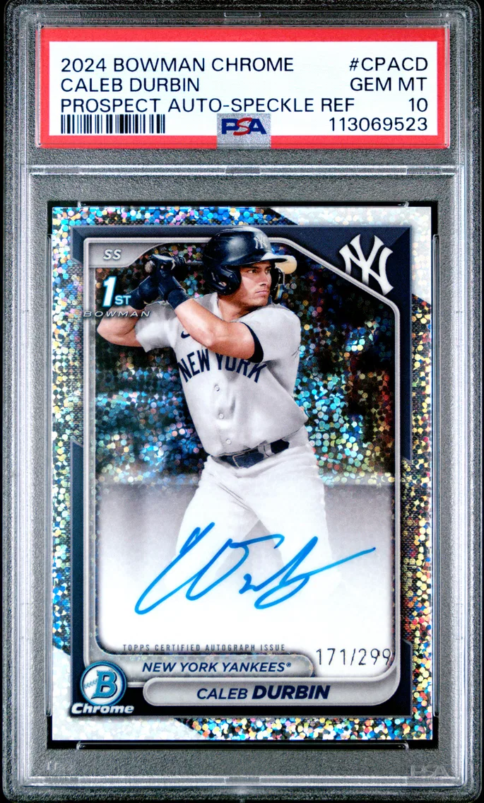 2024 #CPACD Caleb Durbin PSA 10 Bowman Chrome Prospect Autographs