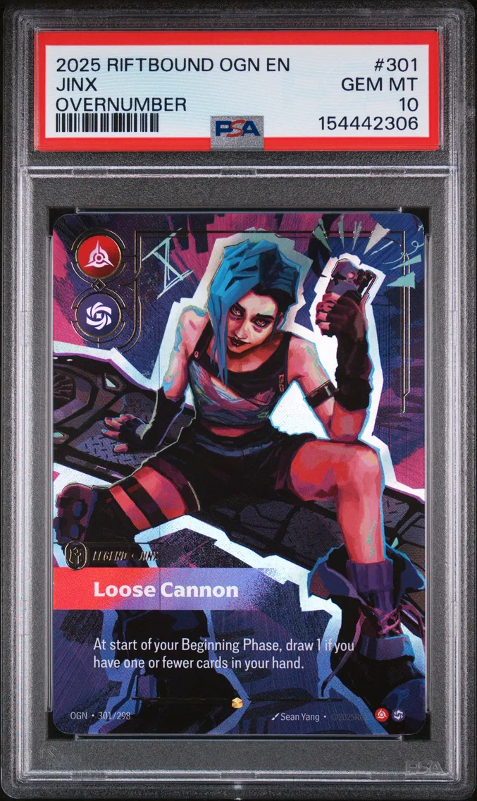 2025 #301 Jinx - Loose Cannon PSA 10 Riftbound: League of Legends Ogn-Origins
