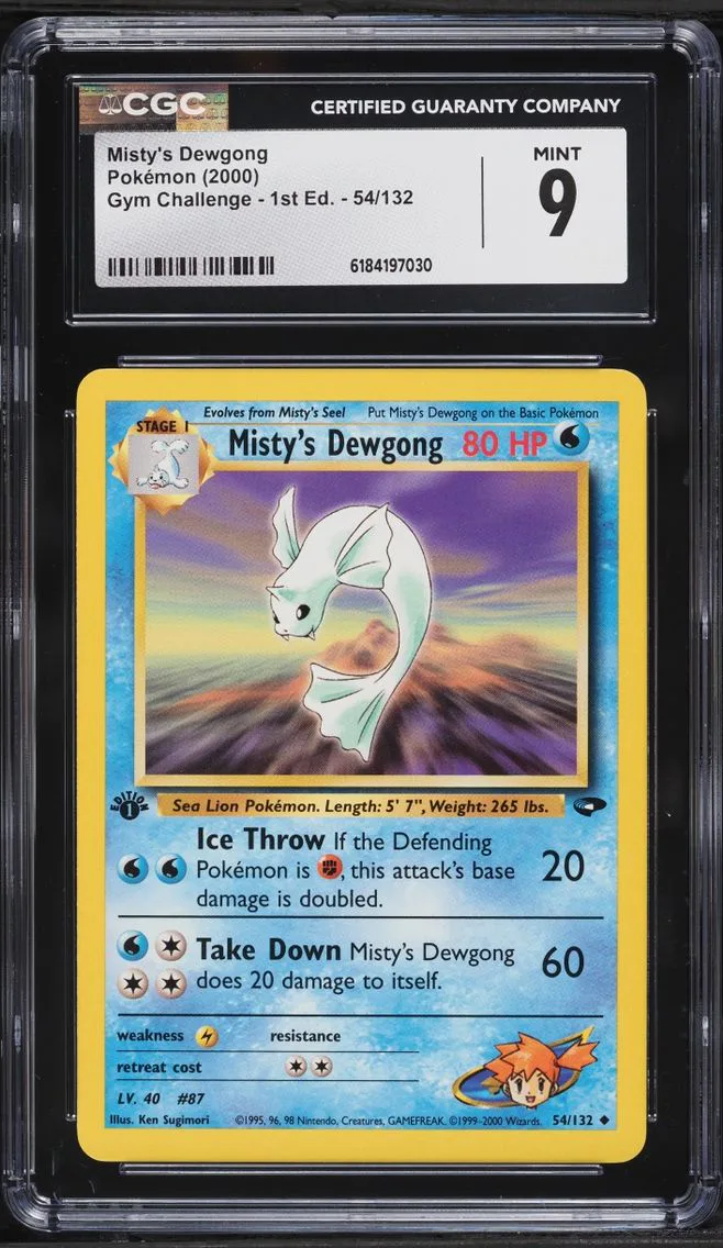 2000 #54 Misty's Dewgong CGC 9 Pokemon Gym Challenge 1st Edition