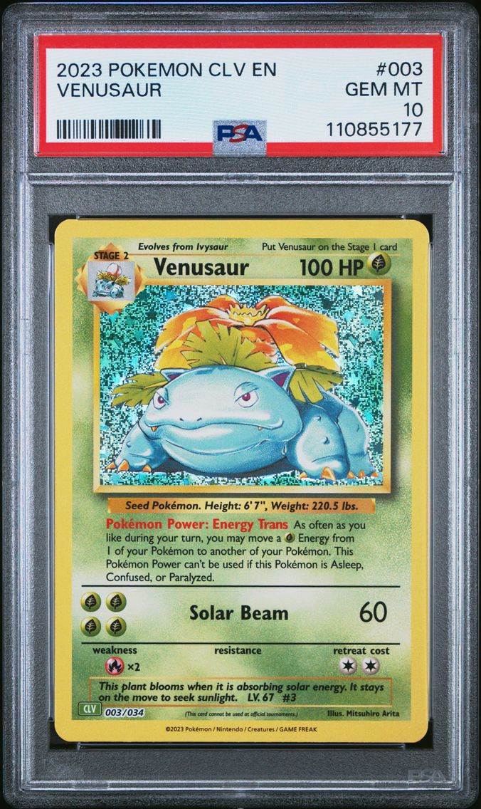 2023 #003 Venusaur PSA 10 CLV-Trading Card Game Classic Venusaur & Lugia EX Deck Pokemon