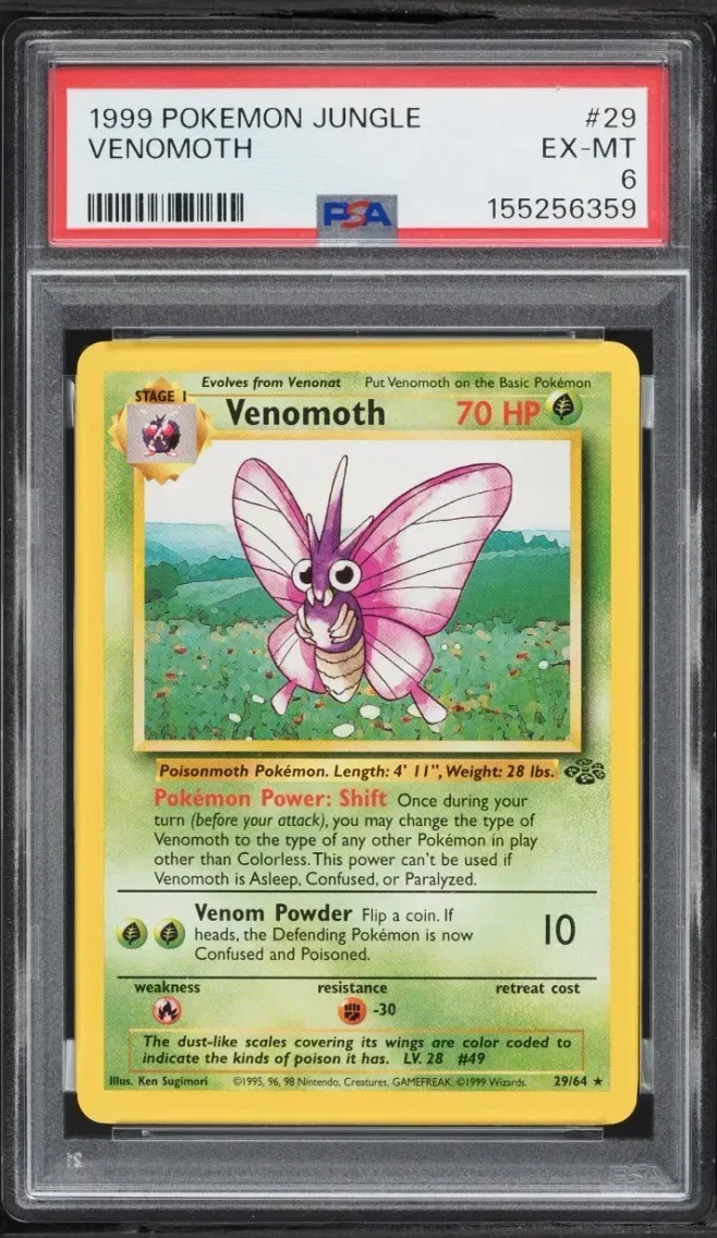 1999 Pokemon Jungle Jungle Venomoth EXMT #29 PSA 6