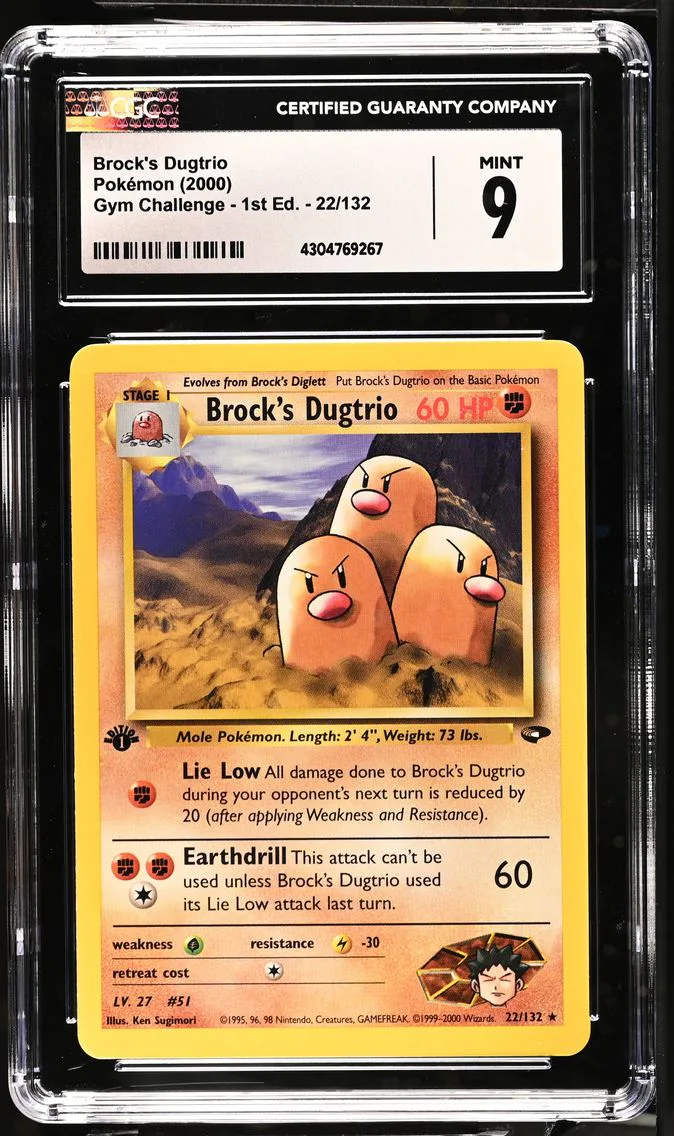 2000 #22 Brock's Dugtrio CGC 9 Gym Challenge - 1st Edition - English