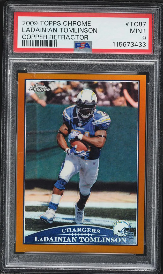 2009 #TC87 Ladainian Tomlinson PSA 9 Topps Chrome Football