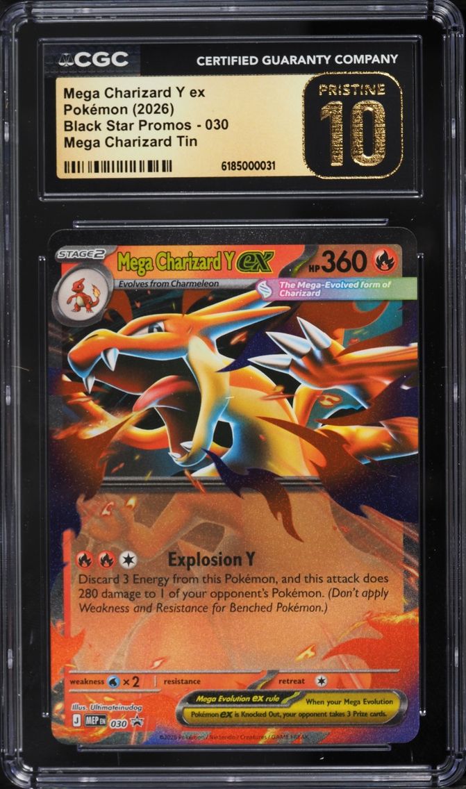 2026 #30 Mega Charizard Y EX CGC 10 Pokemon Mega Evolution Promo Tin