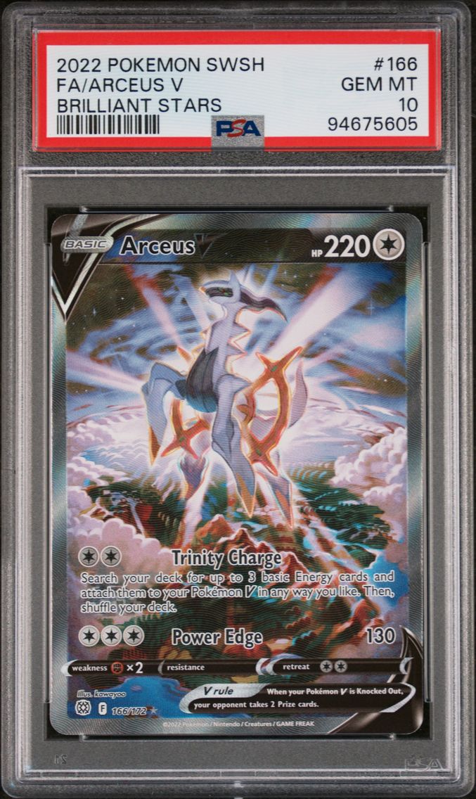 2022 #166 Full Art/Arceus V PSA 10 Sword & Shield Brilliant Stars Pokemon