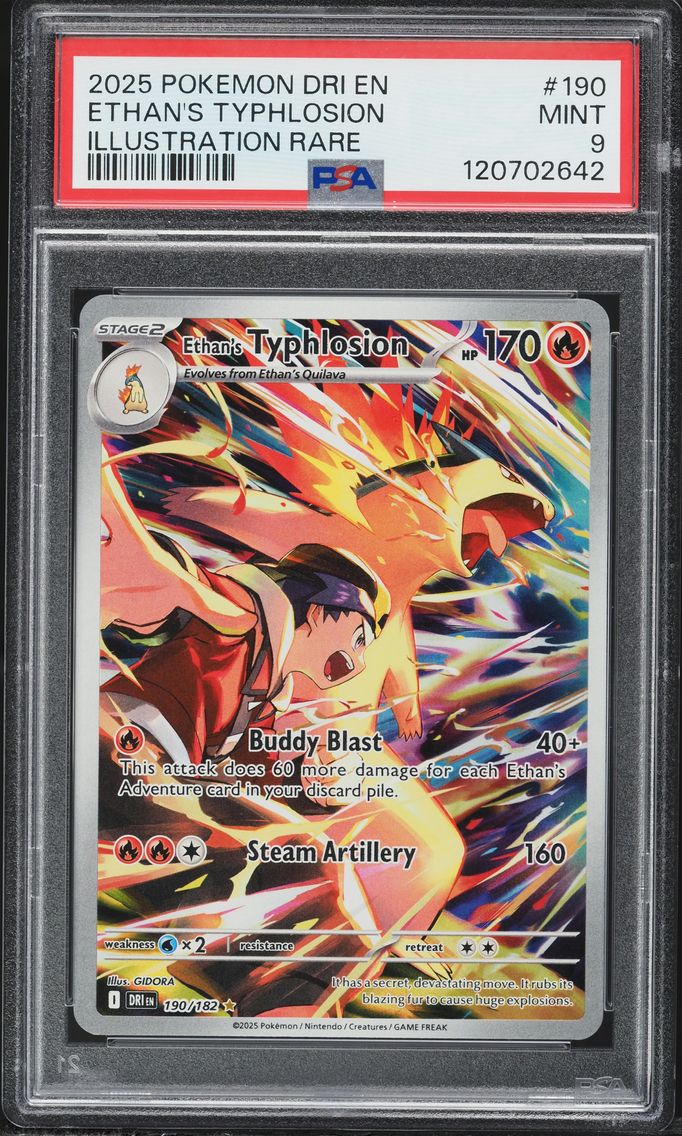 2025 #190 Ethan's Typhlosion PSA 9 Dri EN-Destined Rivals Pokemon