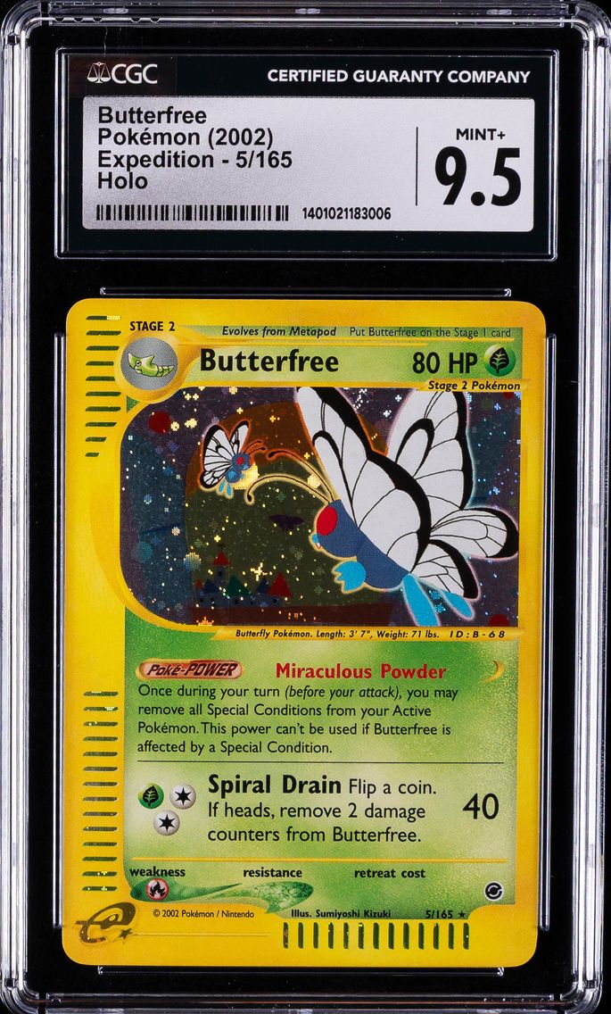 2002 #5 Butterfree-Holo CGC 9.5 Expedition Pokemon