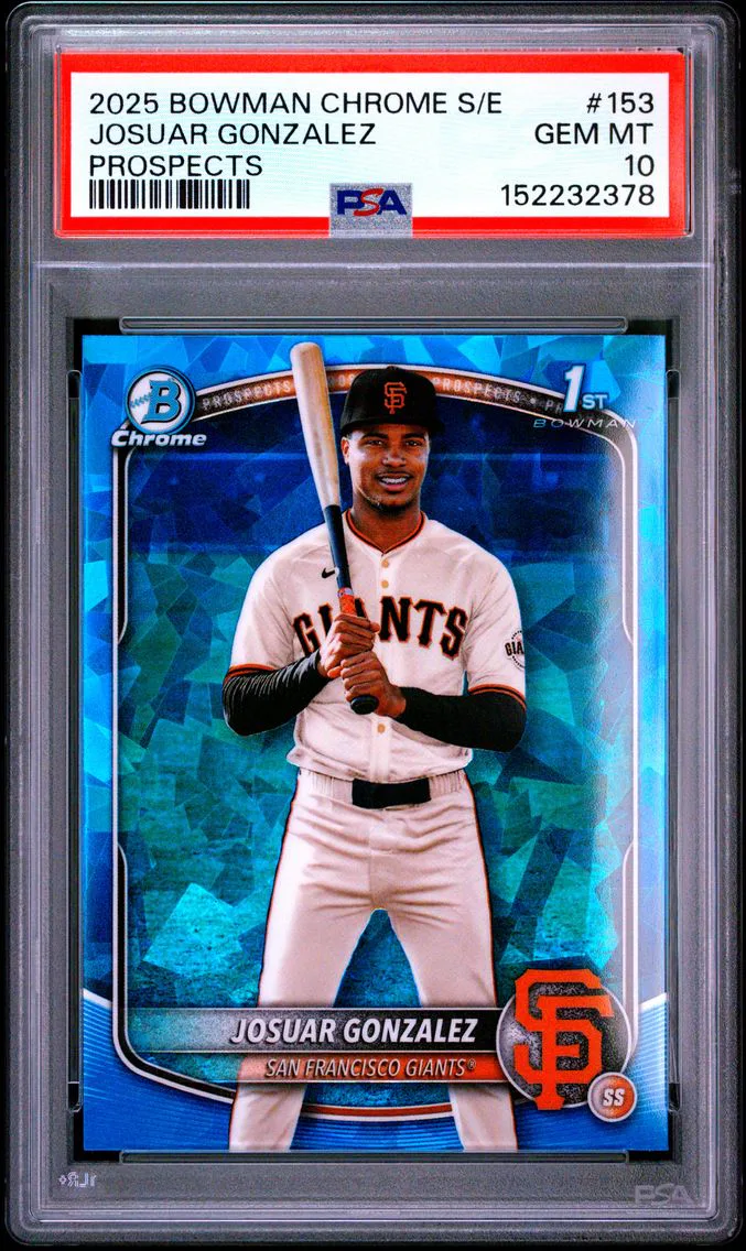 2025 #153 Josuar Gonzalez PSA 10 Bowman Chrome Sapphire Edition Prospects