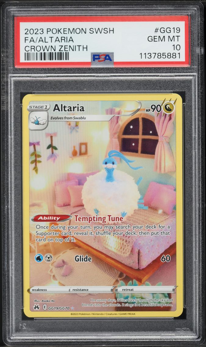 2023 #GG19 Full Art/Altaria PSA 10 Sword and Shield Crown Zenith Pokemon