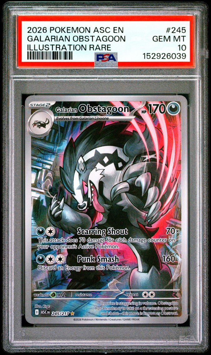 2026 #245 Galarian Obstagoon PSA 10 Asc EN-Ascended Heroes