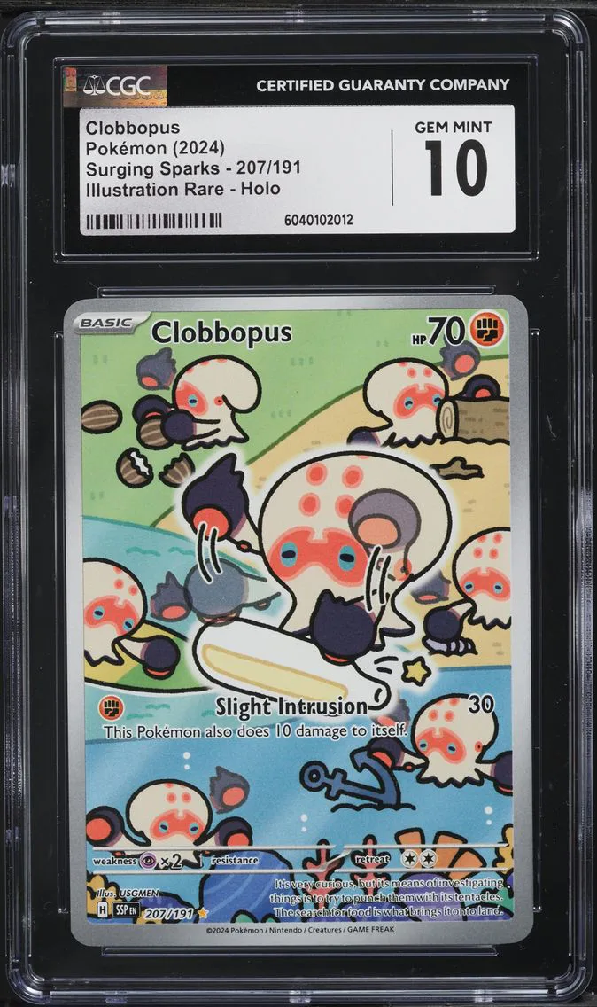 2024 #207 SCARLET & VIOLET SURGING SPARKS IR CLOBBOPUS CGC 10 POKEMON