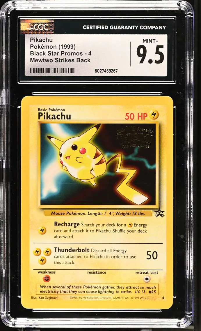 1999 #4 Pikachu CGC 9.5 Black Star Promos - WotC - English