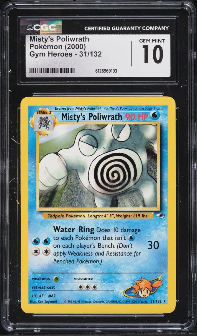 2000 Pokemon Gym Heroes Misty's Poliwrath #31 CGC 10 GEM MINT