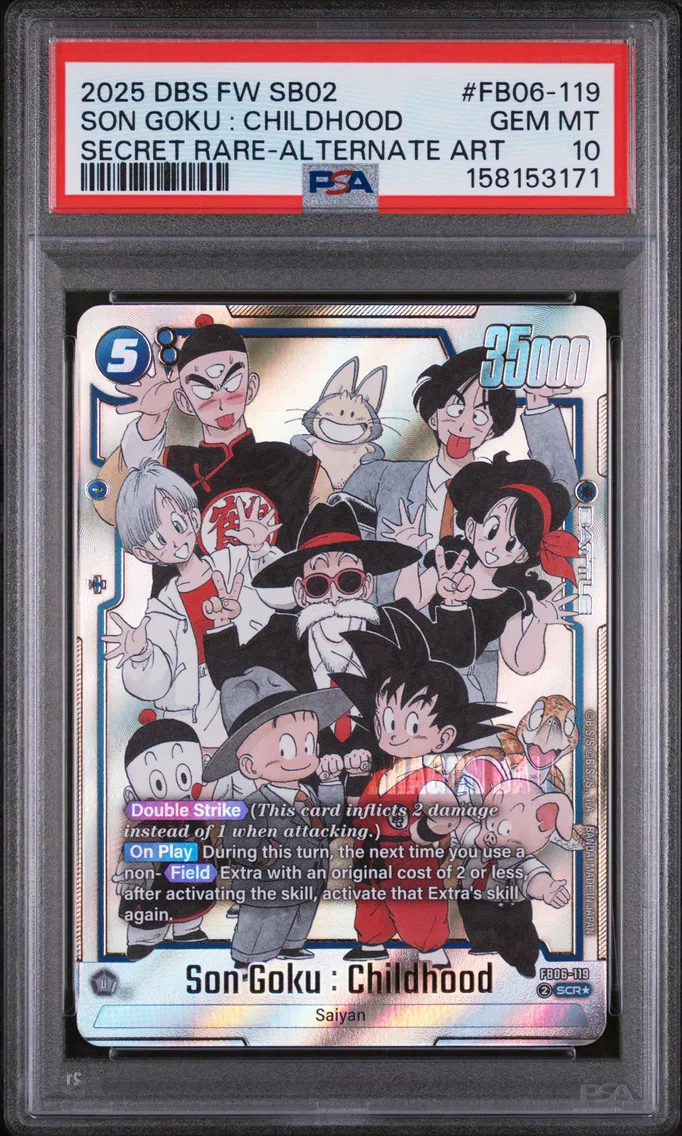 2025 #FB06-119 Son Goku : Childhood PSA 10 Dragon Ball Super Card Game Fusion World Manga Booster 02