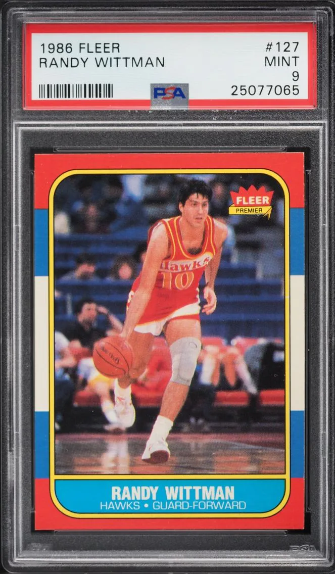 1986 Fleer Basketball Randy Wittman ROOKIE #127 PSA 9 MINT