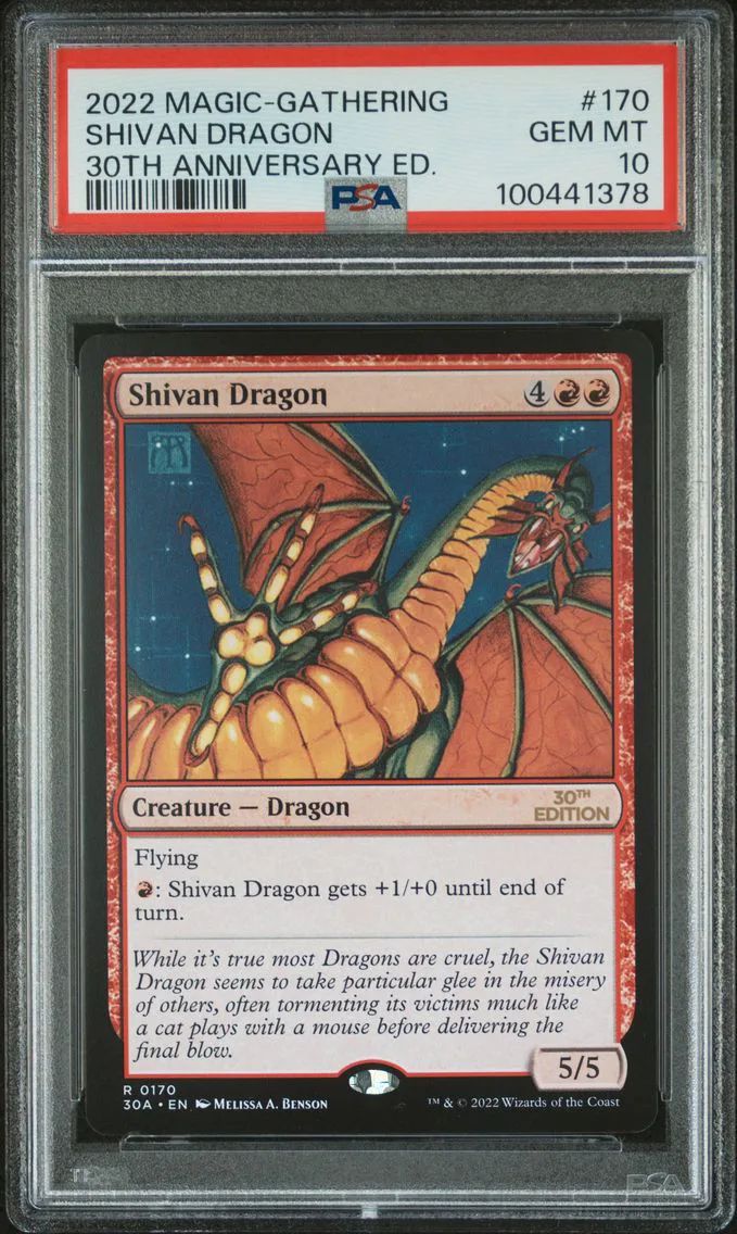 2022 #170 Shivan Dragon PSA 10 30th Anniversary Edition Magic The Gathering