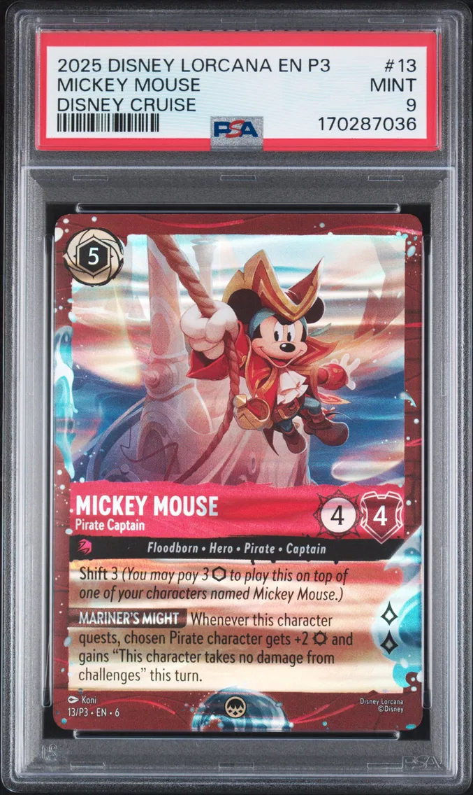 2025 #13 Mickey Mouse - Pirate Captain PSA 9 Disney Lorcana EN P3-Promo