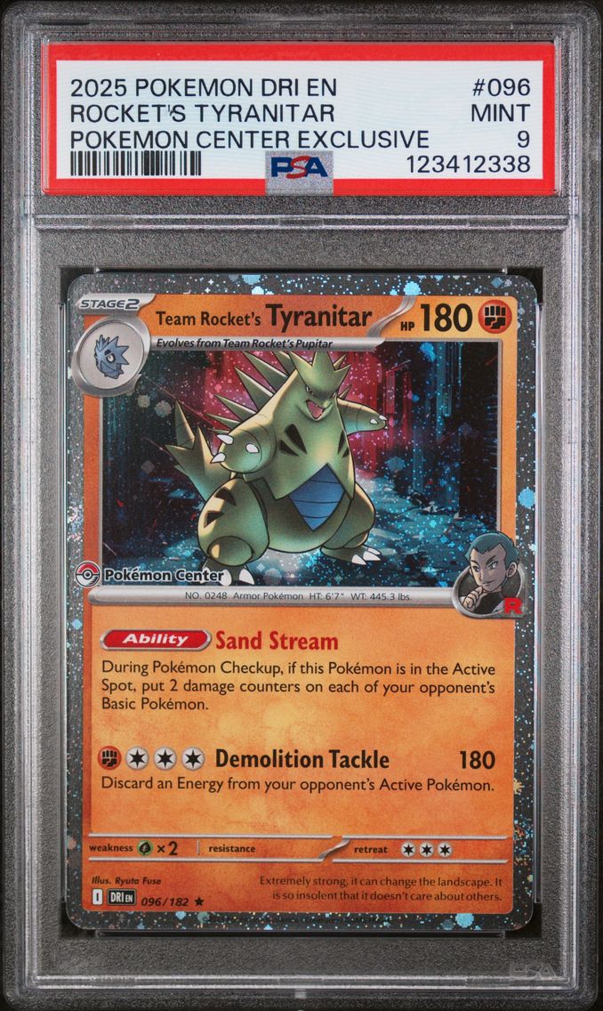 2025 #096 Team Rocket's Tyranitar PSA 9 Dri EN-Destined Rivals Pokemon