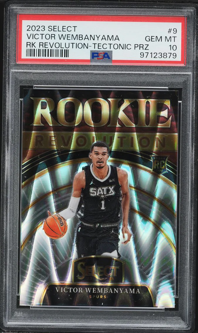 2023 #9 Victor Wembanyama PSA 10 Panini Select Rookie Revolution Basketball
