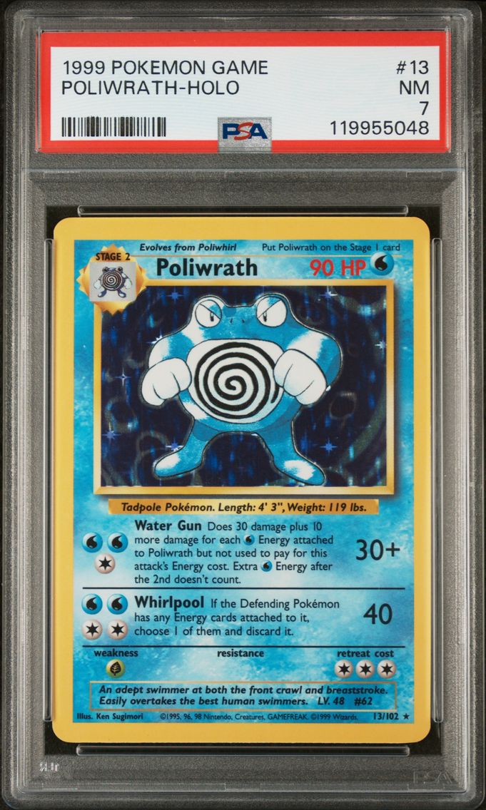 1999 #13 Poliwrath-Holo PSA 7 Game Pokemon