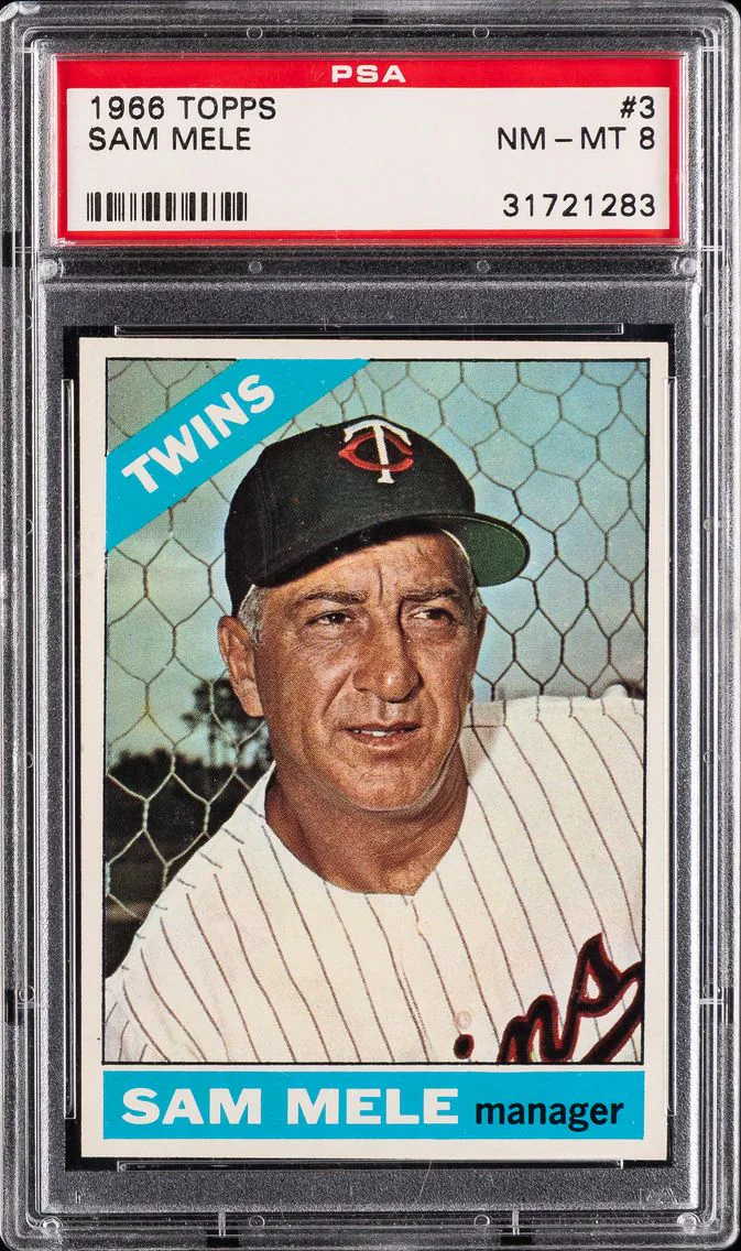 1966 #3 Sam Mele PSA 8 Topps