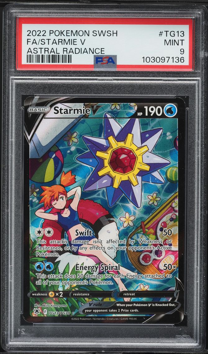 2022 #TG13 Full Art/Starmie V PSA 9 Sword & Shield Astral Radiance Pokemon