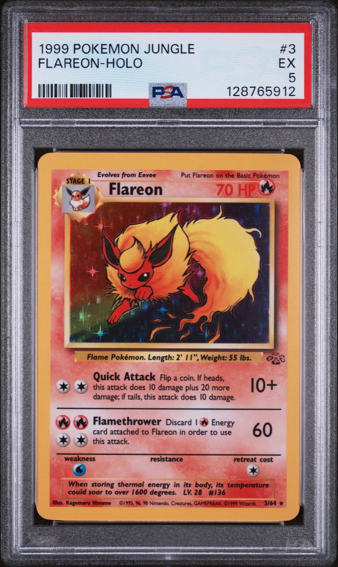 1999 #3 Flareon-Holo PSA 5 Jungle Pokemon