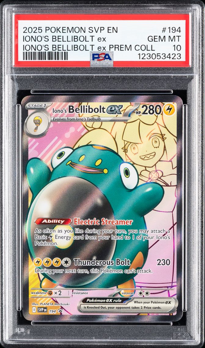 2025 #194 Iono's Bellibolt EX PSA 10 Svp EN-SV Black Star Promo Pokemon