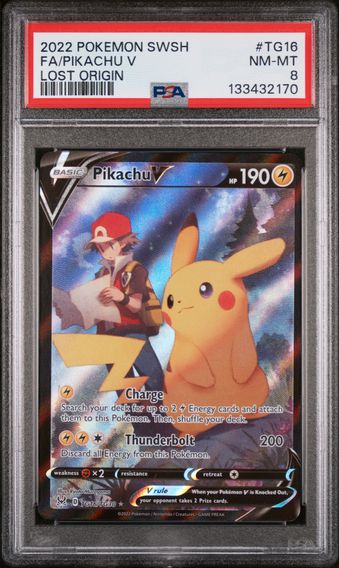 2022 #TG16 Full Art Pikachu V PSA 8 Lost Origin