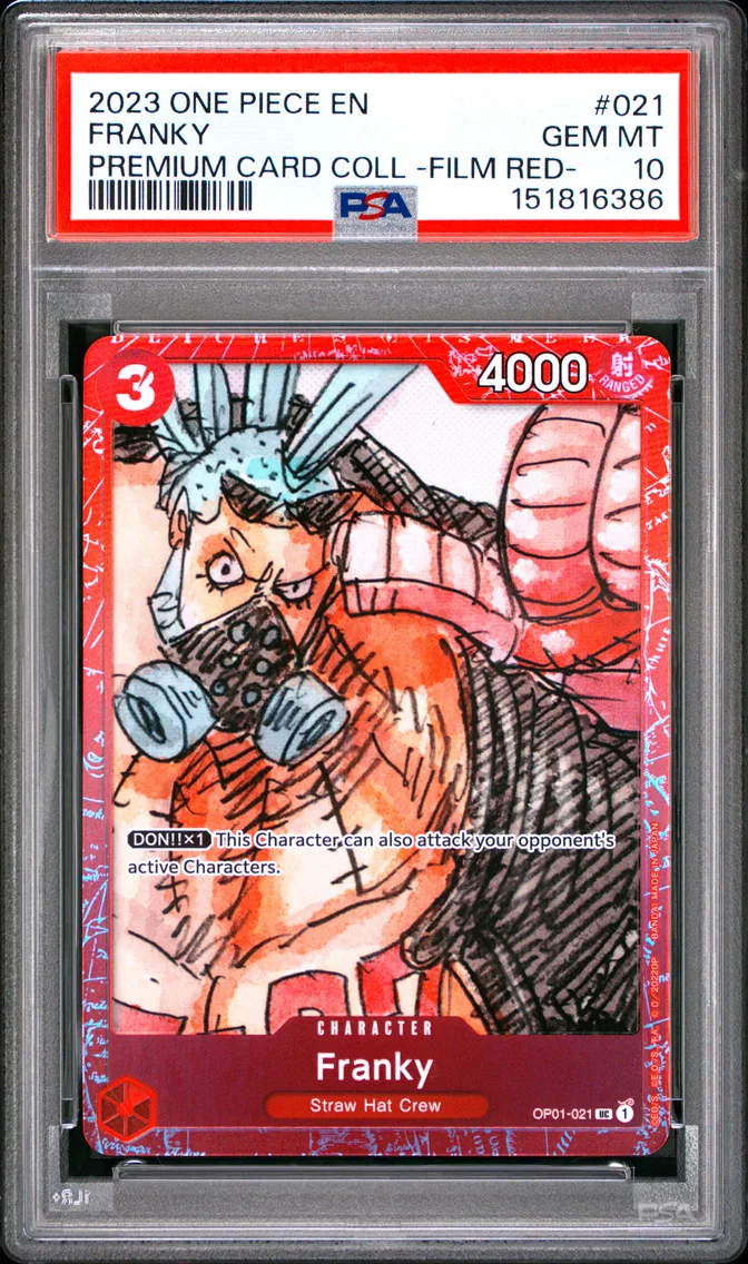 2023 #021 Franky PSA 10 One Piece Premium Card Collection -One Piece Film Red-