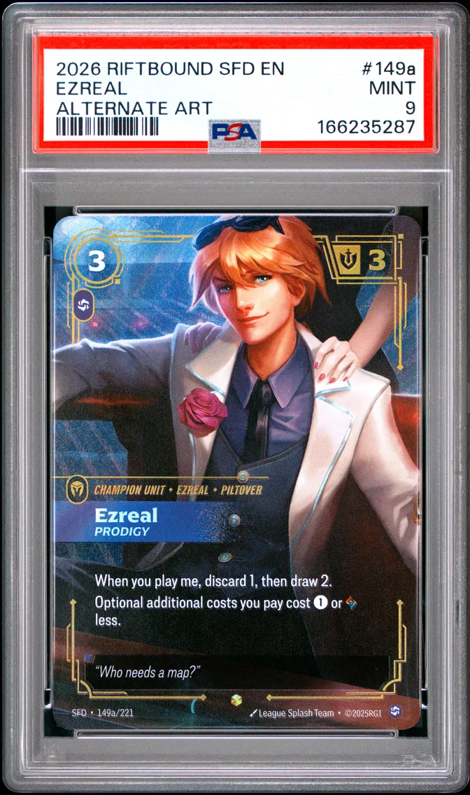 2026 #149a Ezreal - Prodigy PSA 9 Riftbound: League of Legends Sfd-Spiritforged