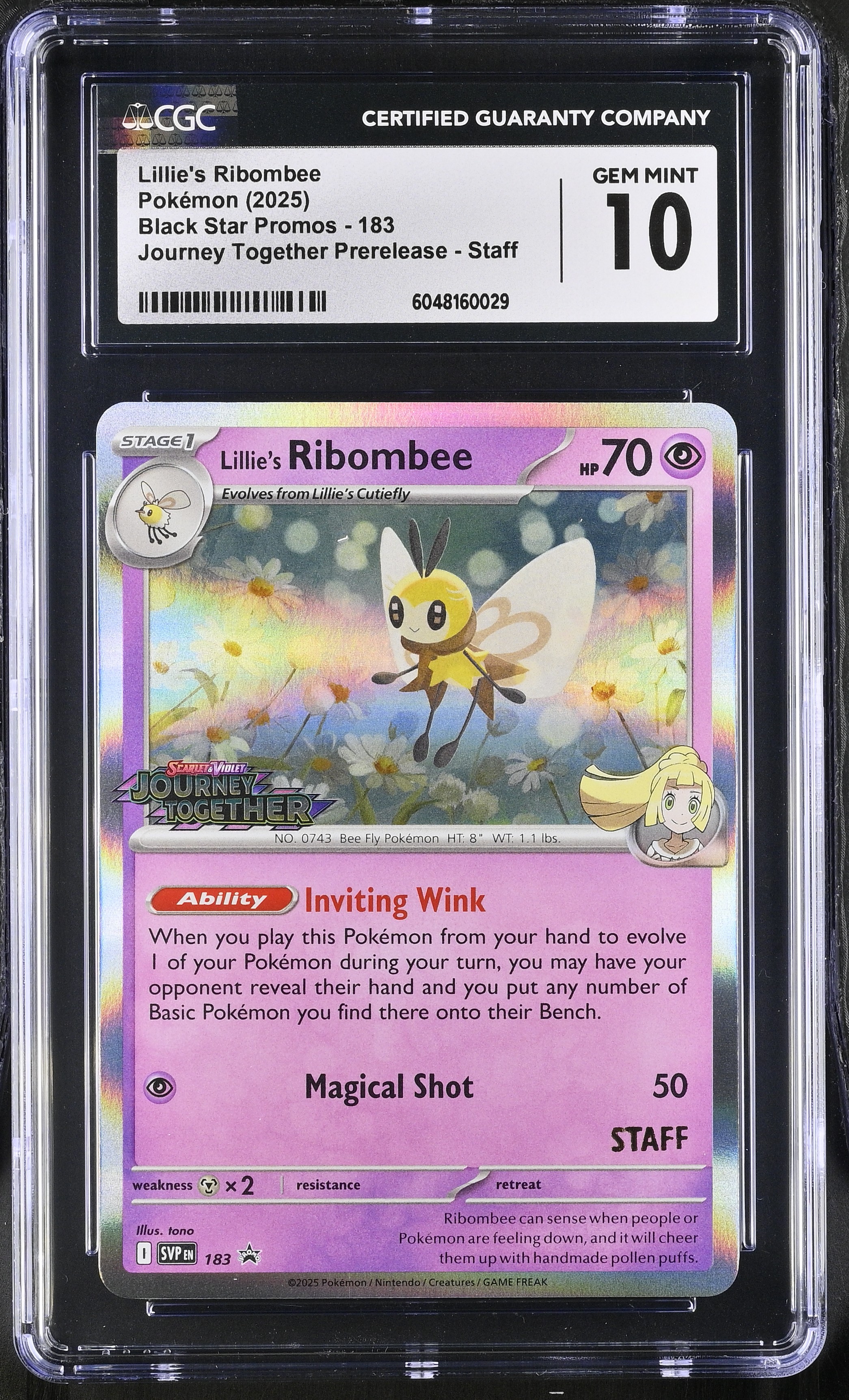 2025 #183 Lillie'S Ribombee CGC 10 Black Star Promos - Scarlet & Violet Svp En - English