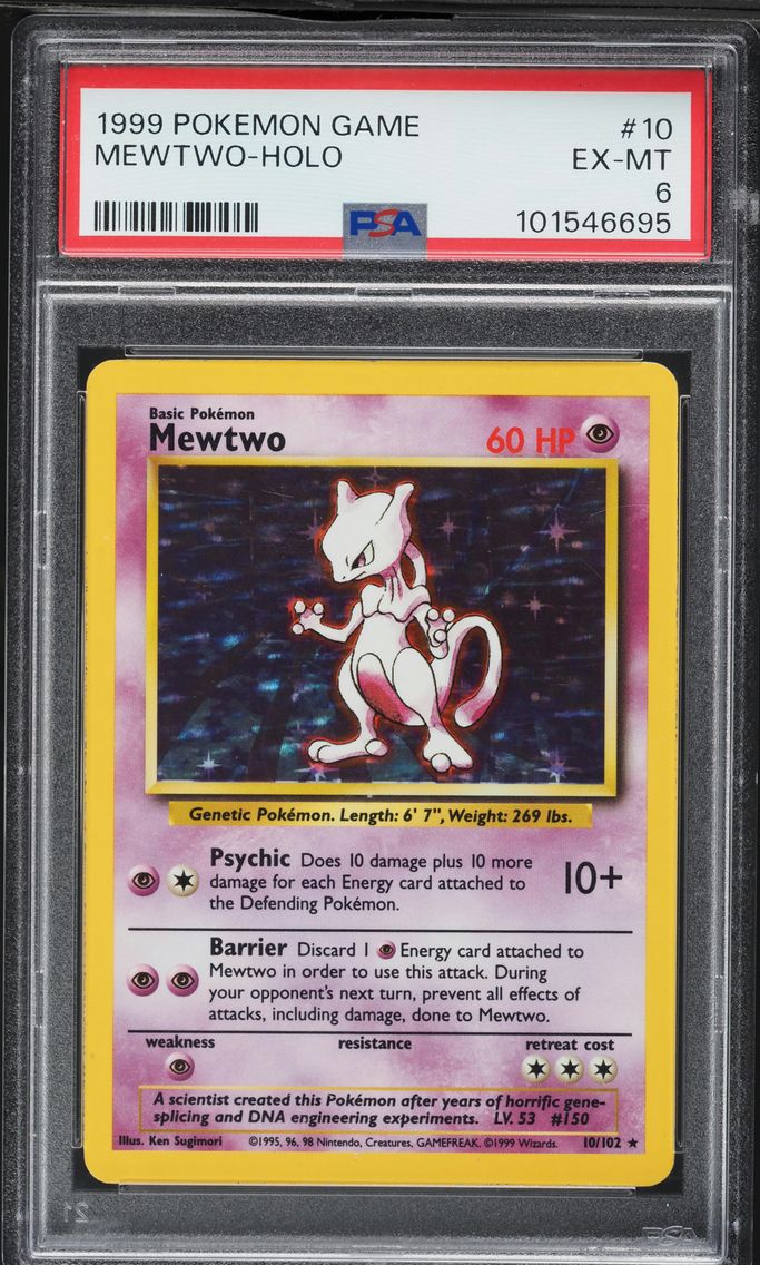 1999 #10 Mewtwo-Holo PSA 6 Game Pokemon
