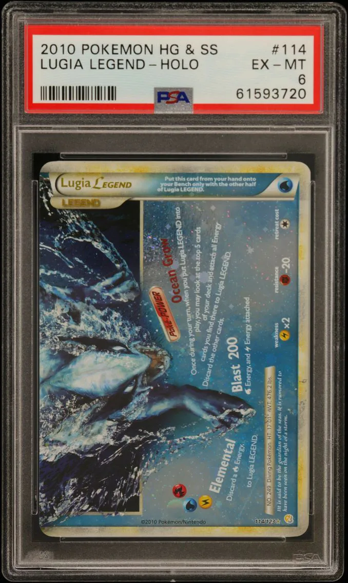 2010 #114 Lugia Legend-Holo PSA 6 Heartgold & Soulsilver