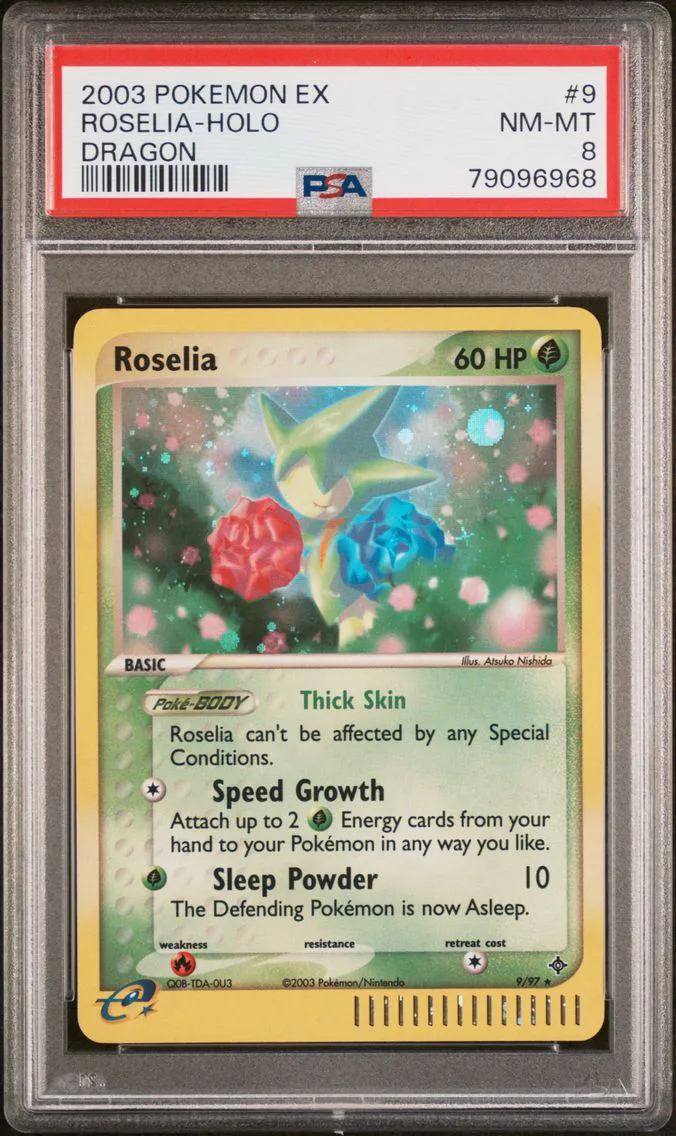 2003 #9 Roselia-Holo PSA 8 EX Dragon