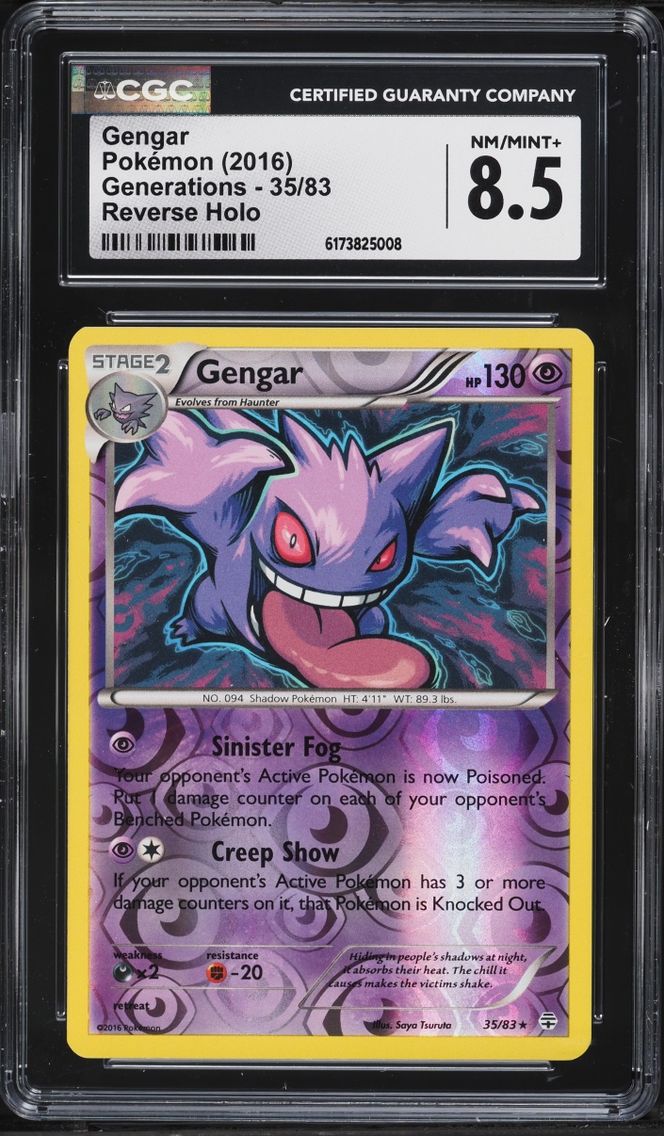 2016 Pokemon XY Generations Reverse Holo Gengar #35 CGC 8.5 NM-MT+