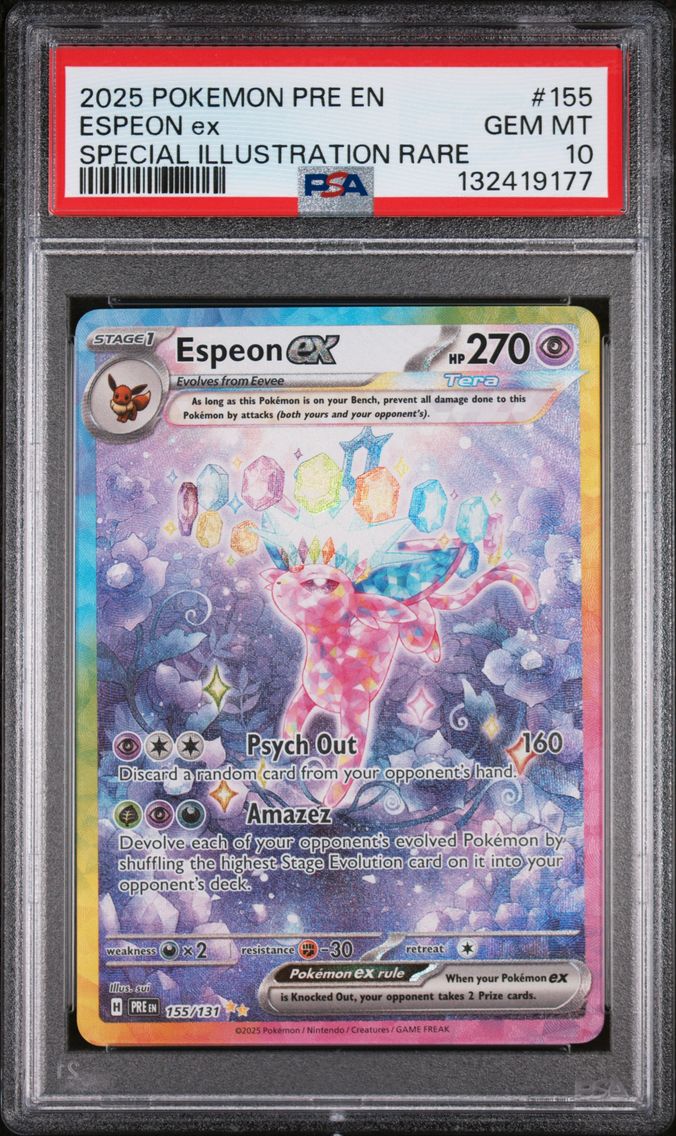 2025 #155 Espeon EX PSA 10 Pre E