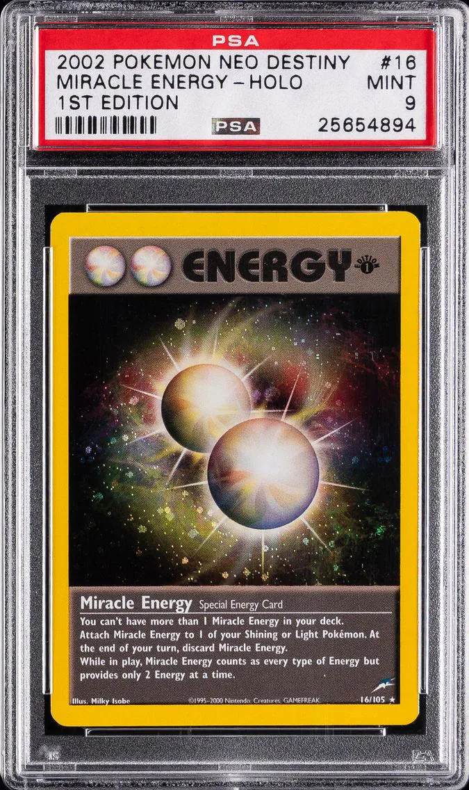 2002 #16 Miracle Energy-Holo 1st Edition PSA 9 Neo Destiny Pokemon