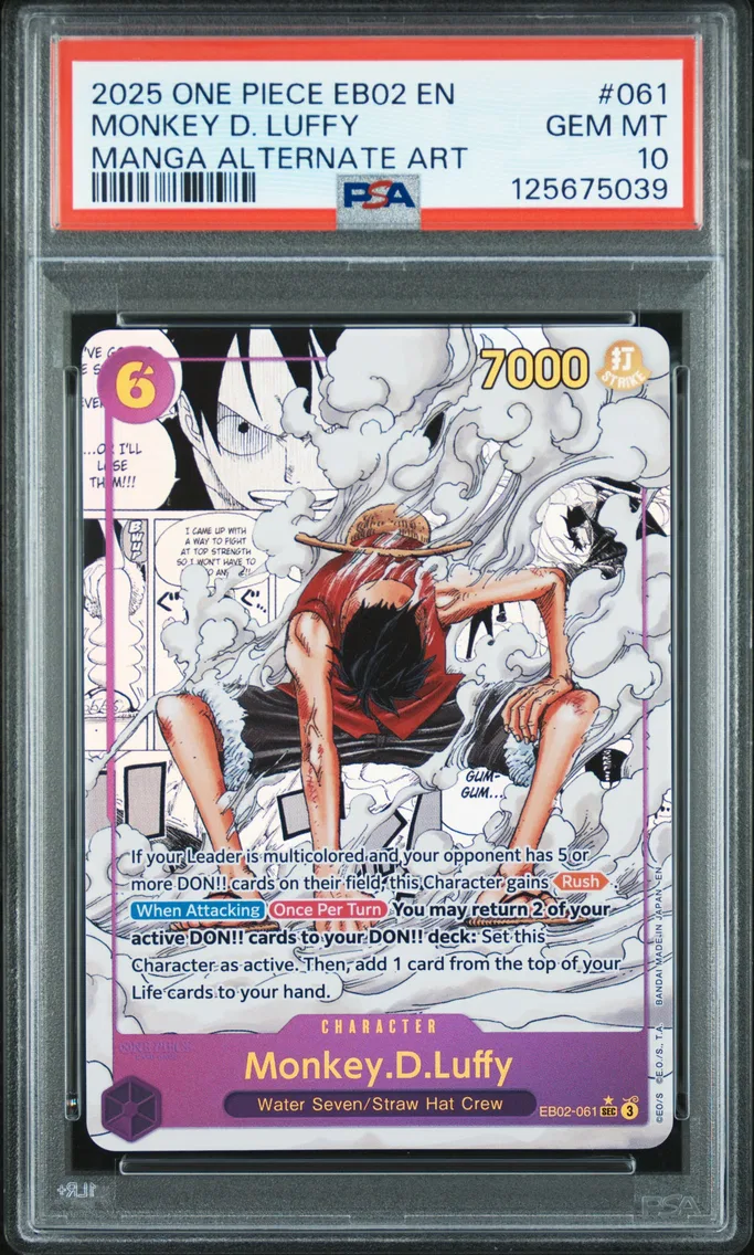 2025 #061 Monkey D. Luffy PSA 10 One Piece EB02-Extra Booster -Anime 25th Collection-