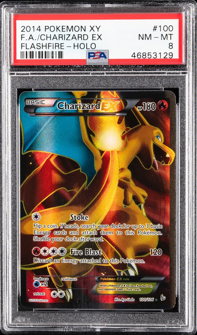 2014 #100 Full Art/Charizard EX PSA 8 XY Flashfire Pokemon