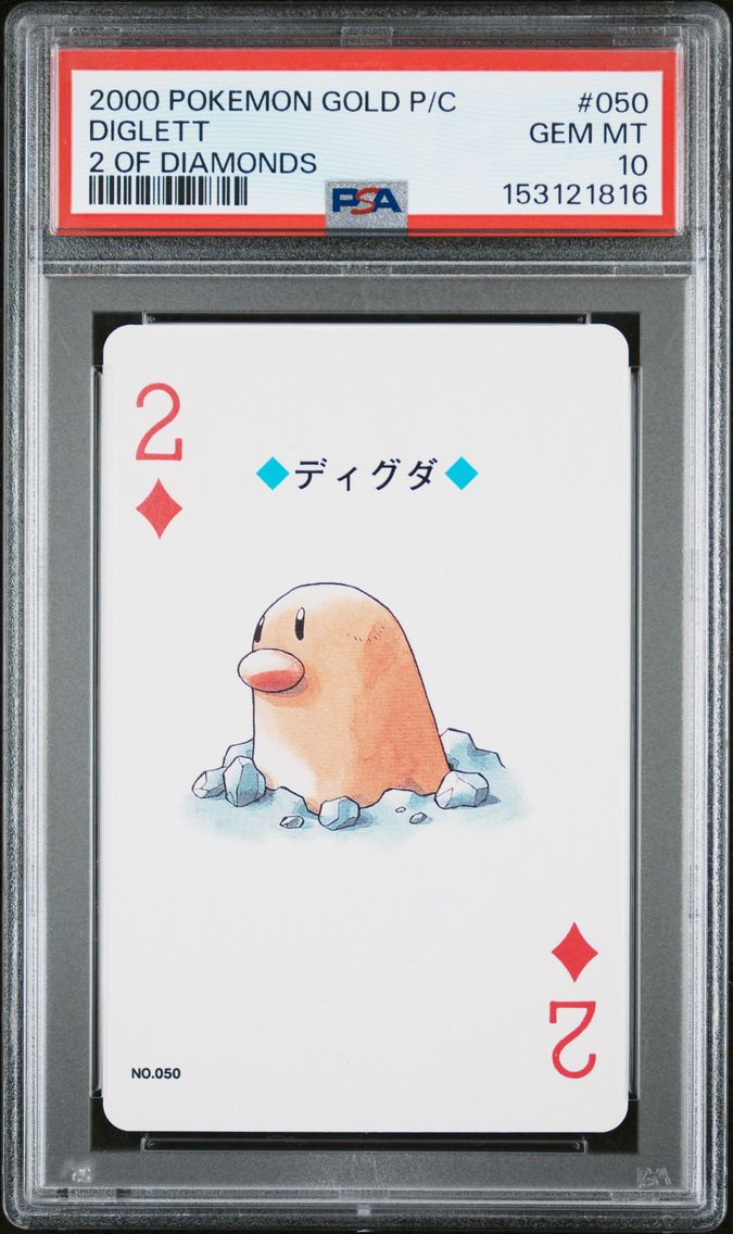 2000 #050 Diglett PSA 10 Gold Version Playing Cards