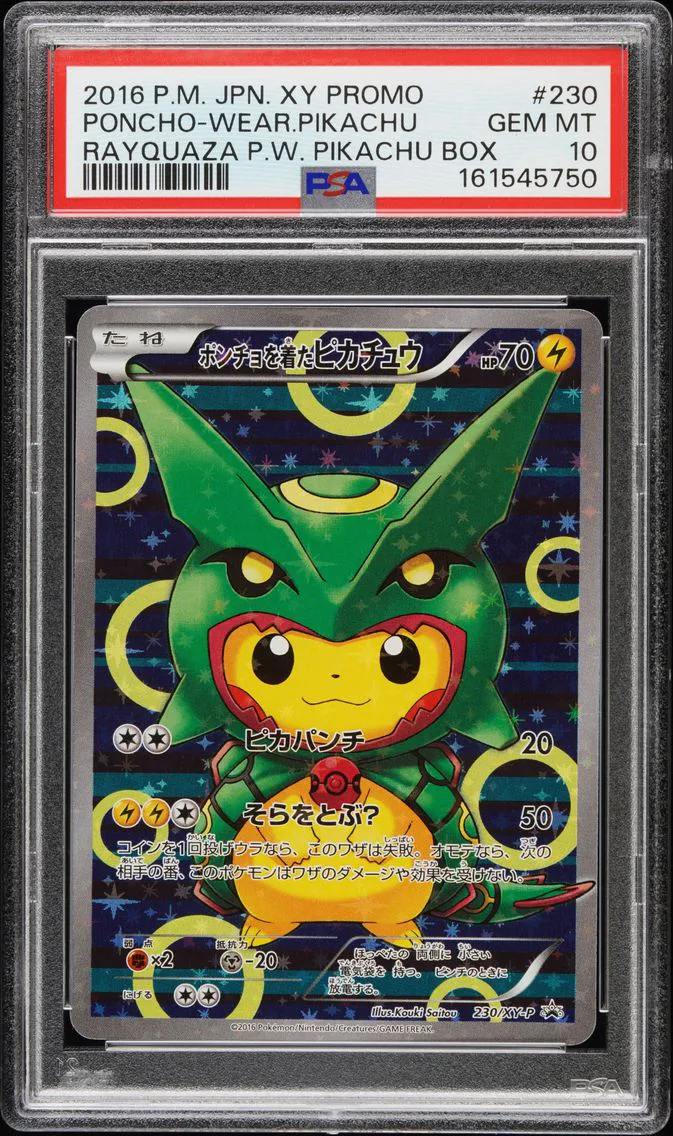 2016 #230 Poncho-Wearing Pikachu PSA 10 Japanese XY Promo