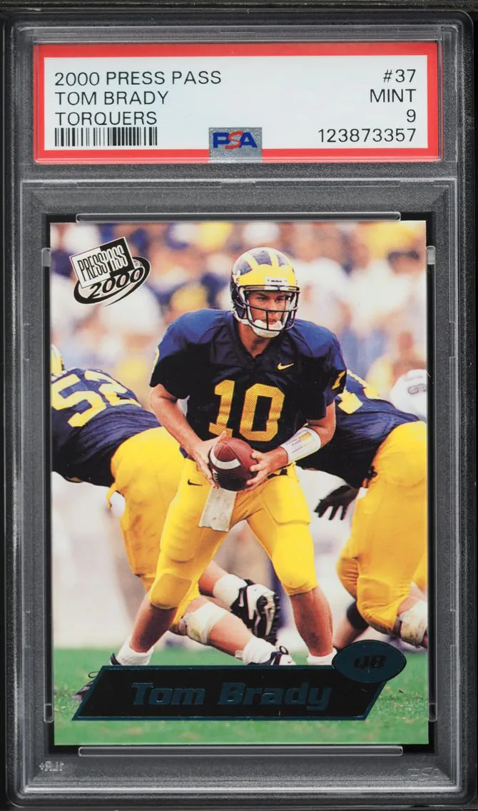 2000 #37 Tom Brady PSA 9 Press Pass Football